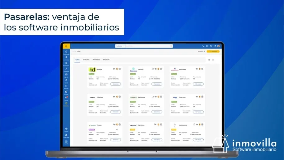 Pasarelas una ventaja única dentro de los software inmobiliarios