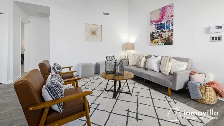 Salón de una vivienda en alquiler.