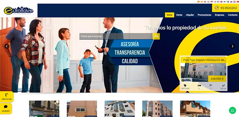 Web inmobiliaria que ofrece inmovilla.