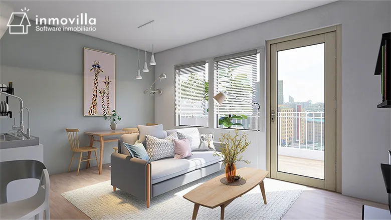 Salón de una vivienda de alquiler con opción a compra.